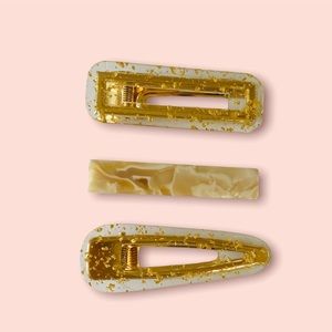 ACRYLIC Hair Barrette clips for Women and Girls Set 3 PCs